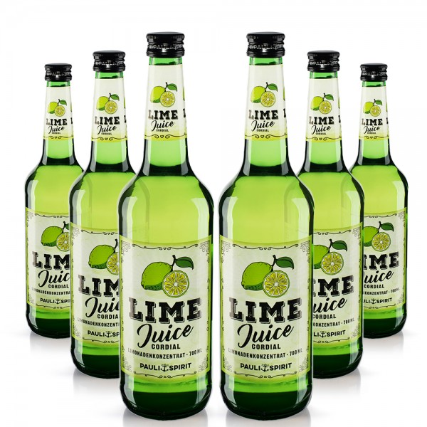 Lime Juice Cordial (Karton mit 6x 700ml) + 1 Einschenker